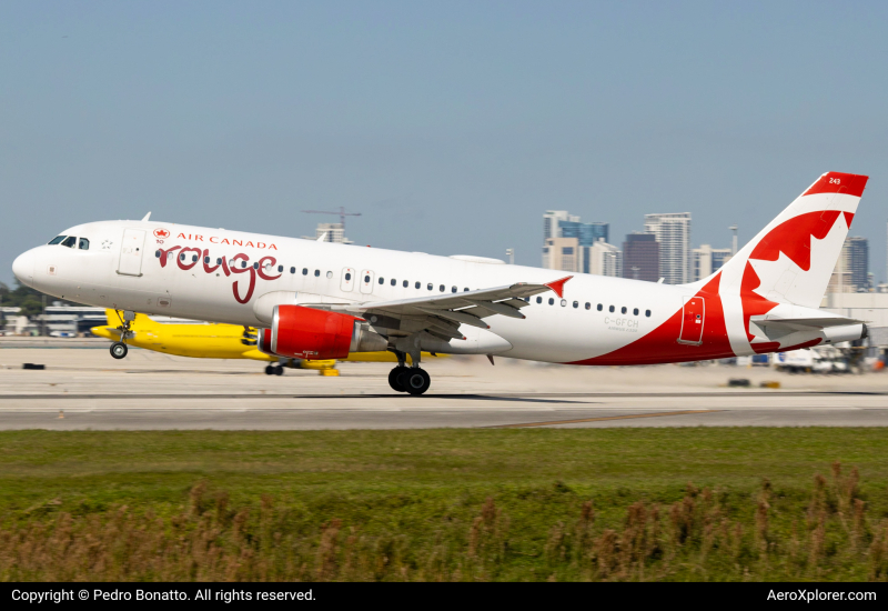 Photo of C-GFCH - Air Canada Rouge Airbus A320 at FLL on AeroXplorer Aviation Database