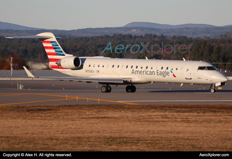 Photo of N753EV - American Eagle Mitsubishi CRJ-700 at MHT on AeroXplorer Aviation Database