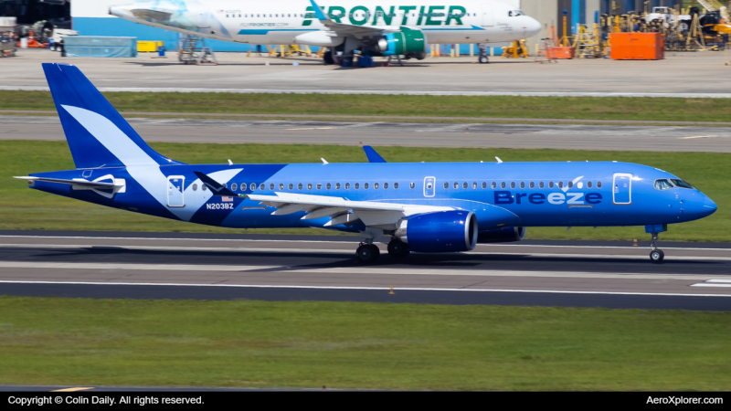 Photo of N203BZ - Breeze Airways Airbus A220-300 at TPA on AeroXplorer Aviation Database