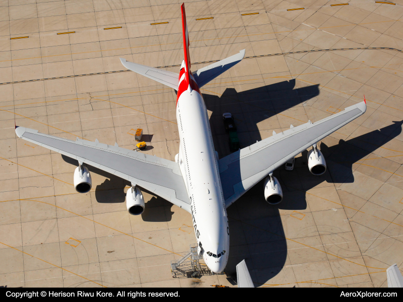 Photo of VH-OQJ - Qantas Airways Airbus A380-800 at VCV on AeroXplorer Aviation Database