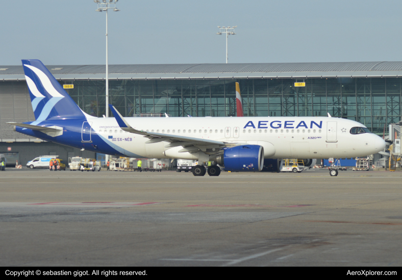 Photo of SX-NEB - Aegean Airlines Airbus A320NEO at BRU on AeroXplorer Aviation Database