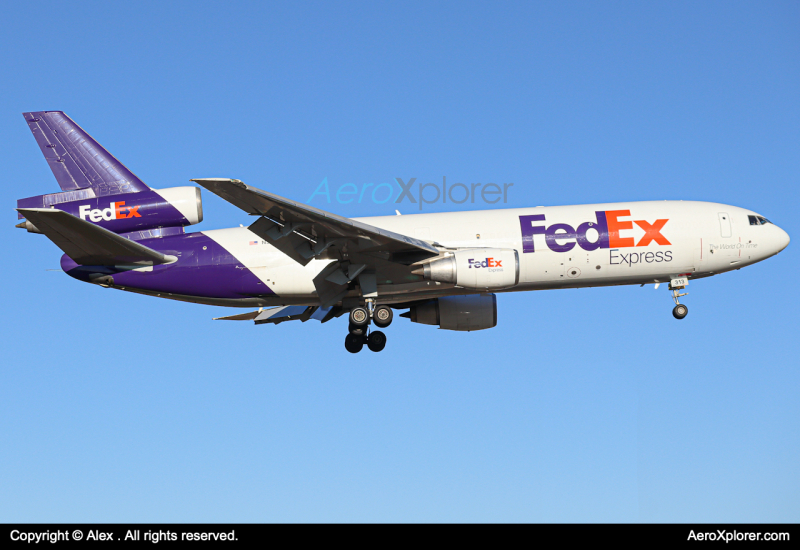 Photo of N313FE - FedEx  McDonnell Douglas DC-10 at MHT on AeroXplorer Aviation Database