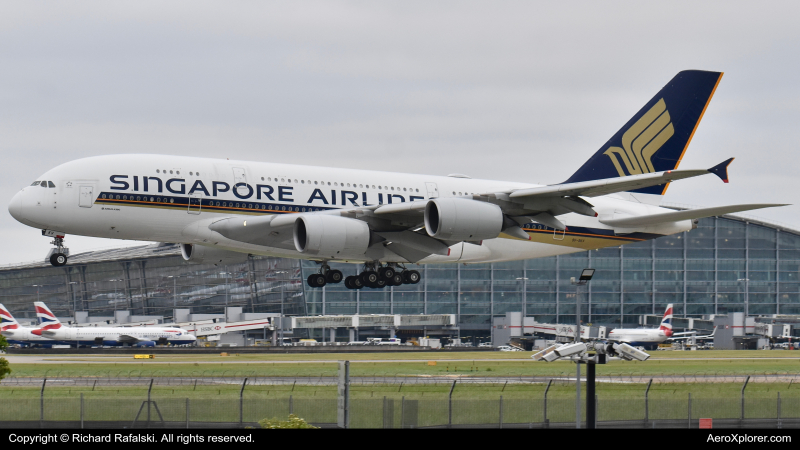 Photo of 9V-SKV - Singapore Airlines Airbus A380-800 at LHR on AeroXplorer Aviation Database