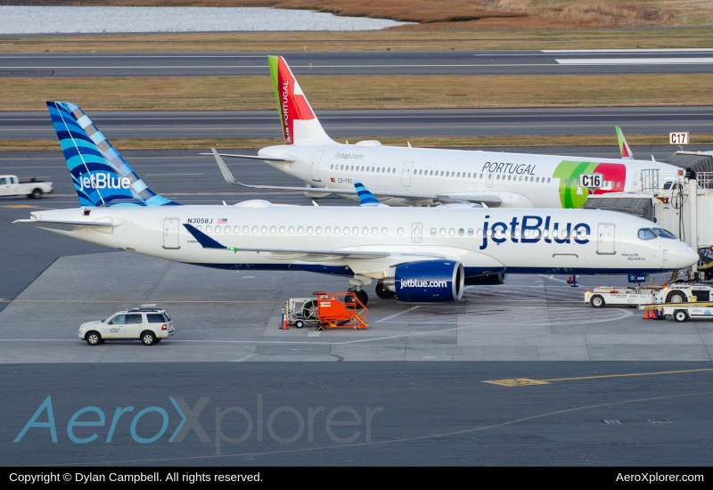 Photo of N3058J - JetBlue Airways Airbus A220-300 at BOS on AeroXplorer Aviation Database