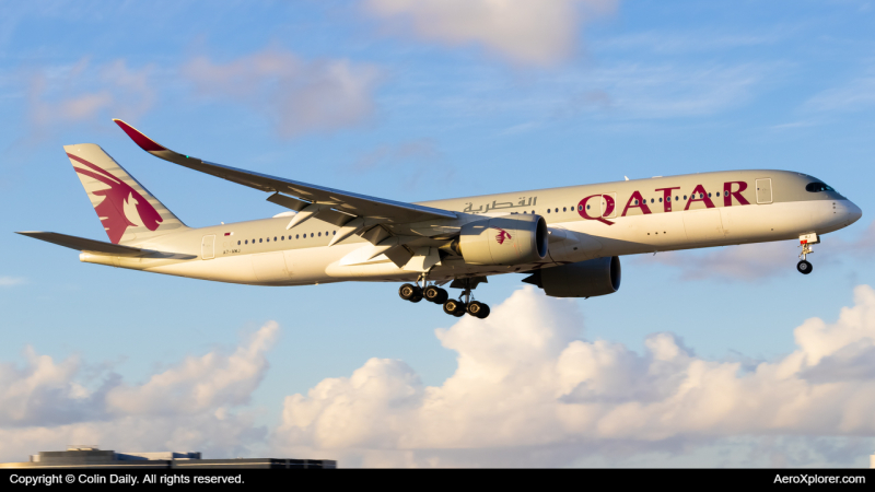 Photo of A7-AMJ - Qatar Airways Airbus A350-900 at MIA on AeroXplorer Aviation Database