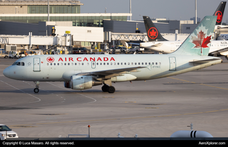 Photo of C-FYKC - Air Canada Airbus A319 at YYZ on AeroXplorer Aviation Database