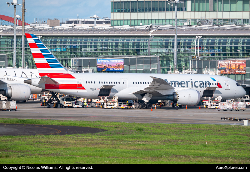 Photo of N803AL - American Airlines  Boeing 787-8 at HND on AeroXplorer Aviation Database