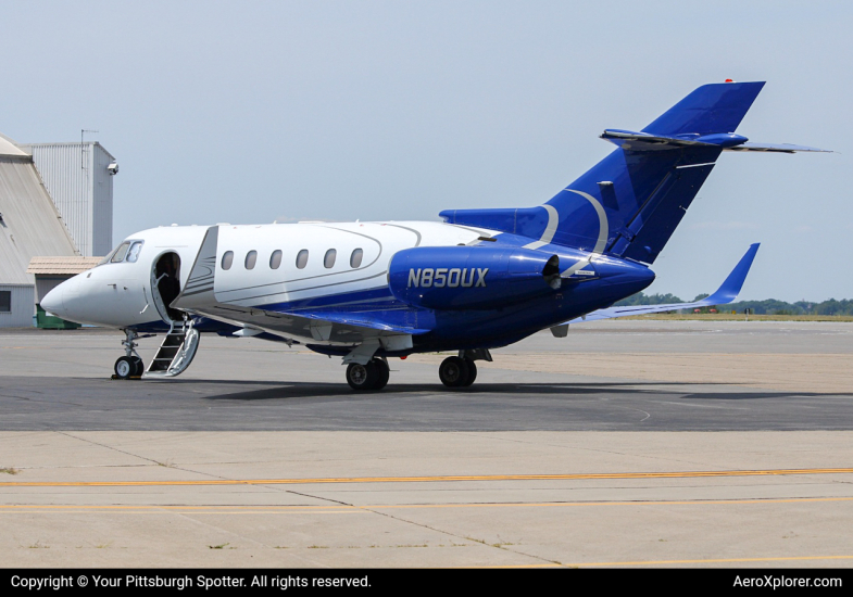 Photo of N850UX - Private  Beechcraft Hawker 800XP at AGC on AeroXplorer Aviation Database