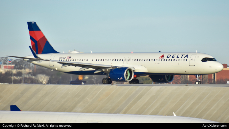 Photo of N511DE - Delta Airlines Airbus A321NEO at ATL on AeroXplorer Aviation Database