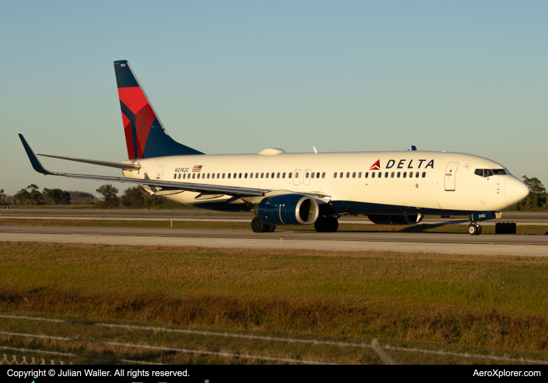 Photo of N3742C - Delta Airlines Boeing 737-800 at MCO on AeroXplorer Aviation Database