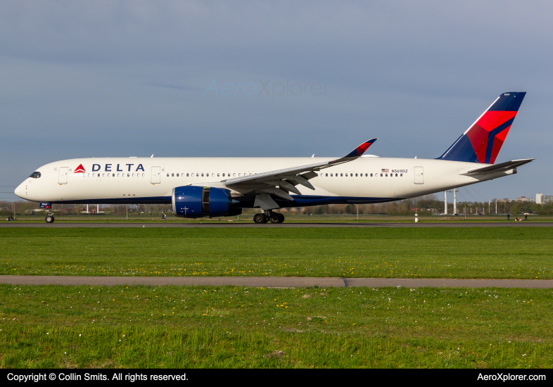 Photo of N569DZ - Delta Airlines Airbus A350-900 at AMS on AeroXplorer Aviation Database