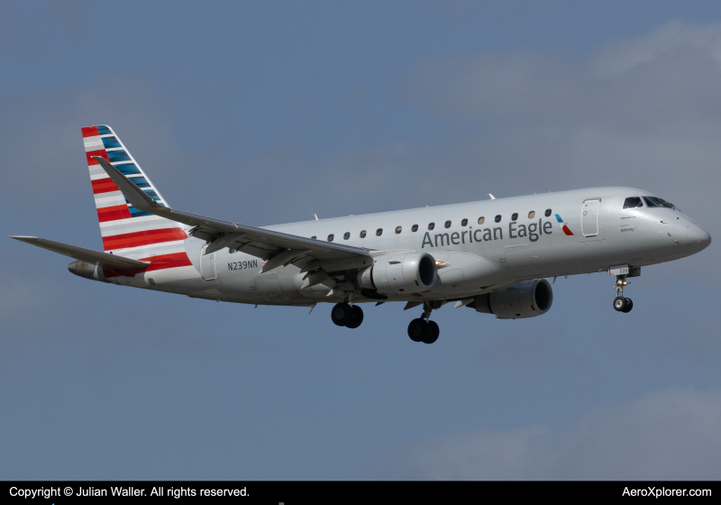 Photo of N239NN - American Eagle Embraer E175 at MIA on AeroXplorer Aviation Database