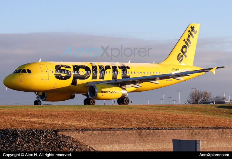 Photo of N536NK - Spirit Airlines Airbus A319 at MHT on AeroXplorer Aviation Database