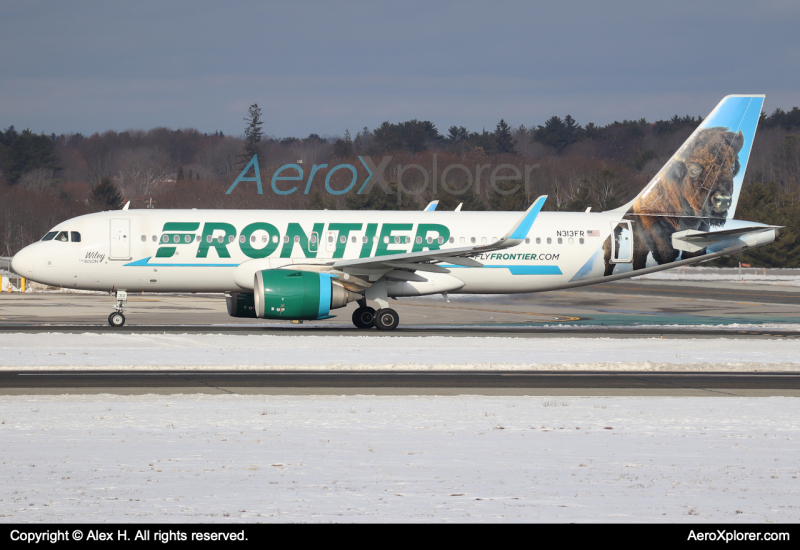 Photo of N313FR - Frontier Airlines Airbus A320NEO at PWM on AeroXplorer Aviation Database