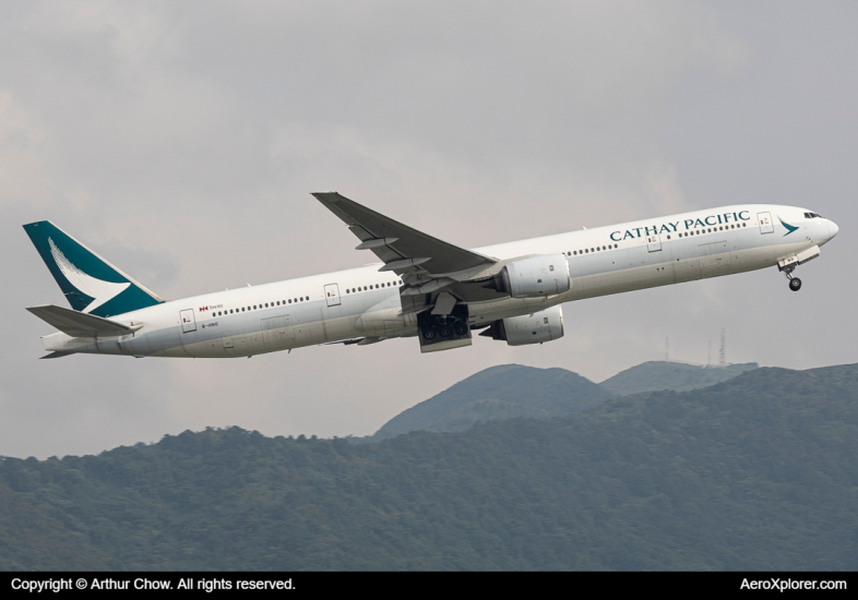 Photo of B-HNO - Cathay Pacific Boeing 777-300 at HKG on AeroXplorer Aviation Database