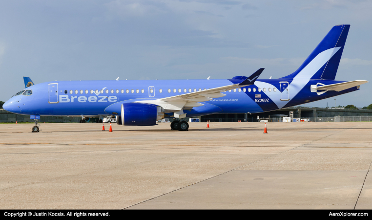 Photo of N236BZ - Breeze Airways Airbus A220-300 at TPA on AeroXplorer Aviation Database