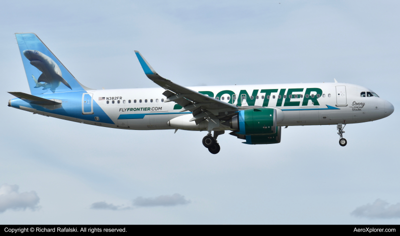 Photo of N382FR - Frontier Airlines Airbus A320NEO at MIA on AeroXplorer Aviation Database