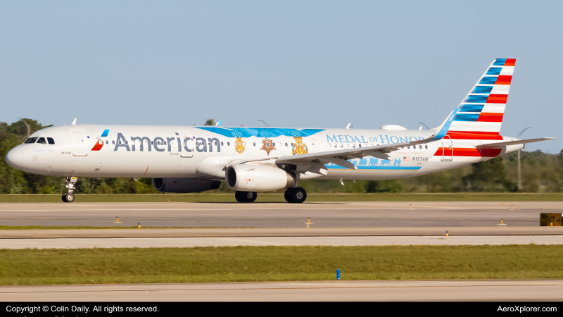Photo of N167AN - American Airlines Airbus A321-200 at MCO on AeroXplorer Aviation Database