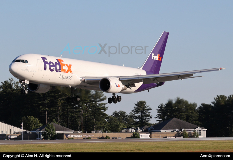 Photo of N122FE - FedEx Boeing 767-300F at MHT on AeroXplorer Aviation Database