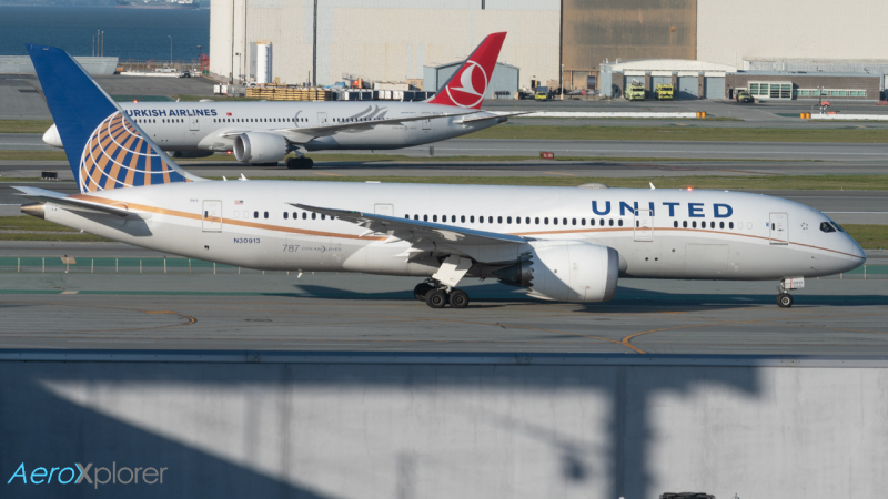 Photo of N30913 - United Airlines Boeing 787-8 at SFO on AeroXplorer Aviation Database