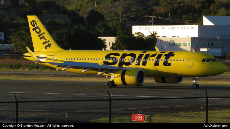 Photo of N937NK - Spirit Airlines Airbus A320NEO at STT on AeroXplorer Aviation Database