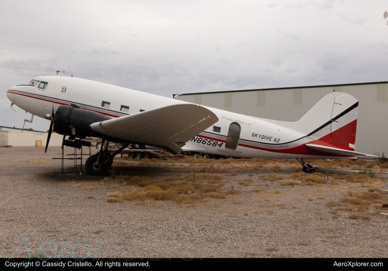 Photo of N86584 - Skydive Arizona Douglas DC-3 at E60 on AeroXplorer Aviation Database