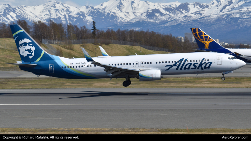 Photo of N495AS - Alaska Airlines Boeing 737-900 at ANC on AeroXplorer Aviation Database
