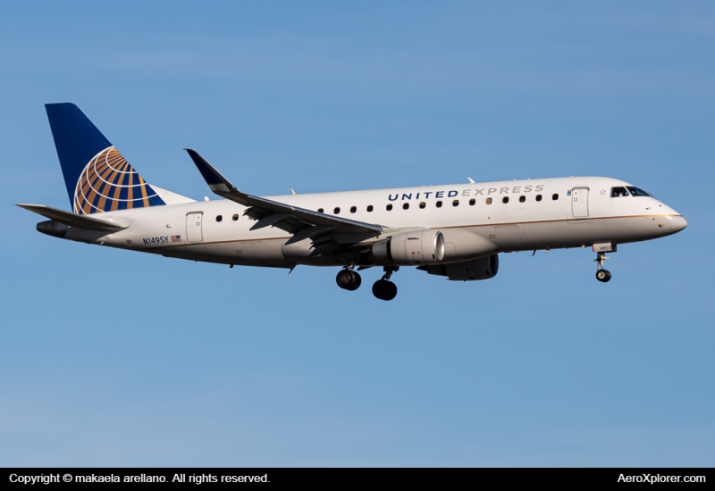 Photo of N149SY - United Express Embraer E175 at BOI on AeroXplorer Aviation Database