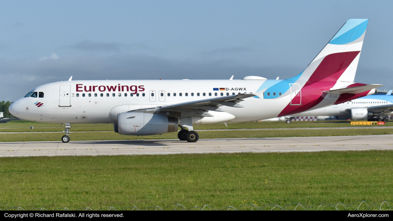 Photo of D-AGWX - Eurowings Airbus A319 at MAN on AeroXplorer Aviation Database