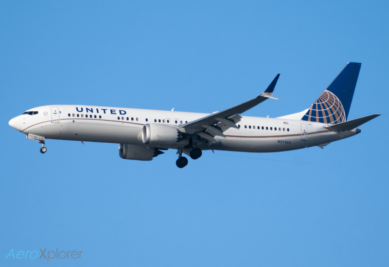 Photo of N37502 - United Airlines Boeing 737 MAX 9 at SFO on AeroXplorer Aviation Database