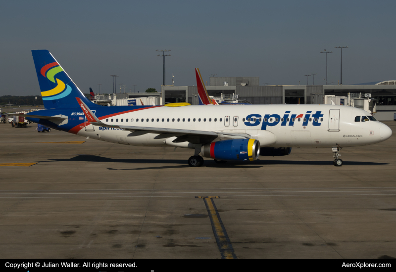 Photo of N635NK - Spirit Airlines Airbus A320 at ATL on AeroXplorer Aviation Database