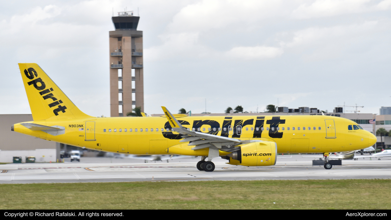 Photo of N903NK - Spirit Airlines Airbus A320NEO at FLL on AeroXplorer Aviation Database