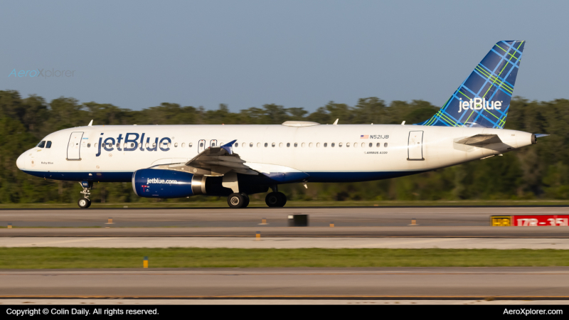 Photo of N521JB - JetBlue Airways Airbus A320 at MCO on AeroXplorer Aviation Database