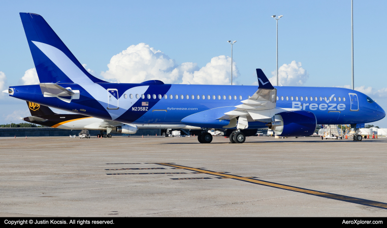 Photo of N235BZ - Breeze Airways Airbus A220-300 at TPA on AeroXplorer Aviation Database