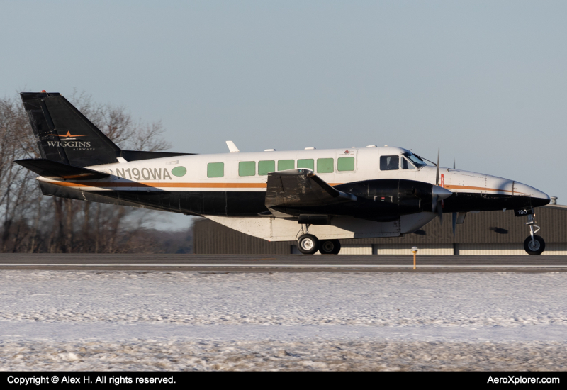Photo of N190WA - Wiggins Airways Beechcraft C99 at MHT on AeroXplorer Aviation Database