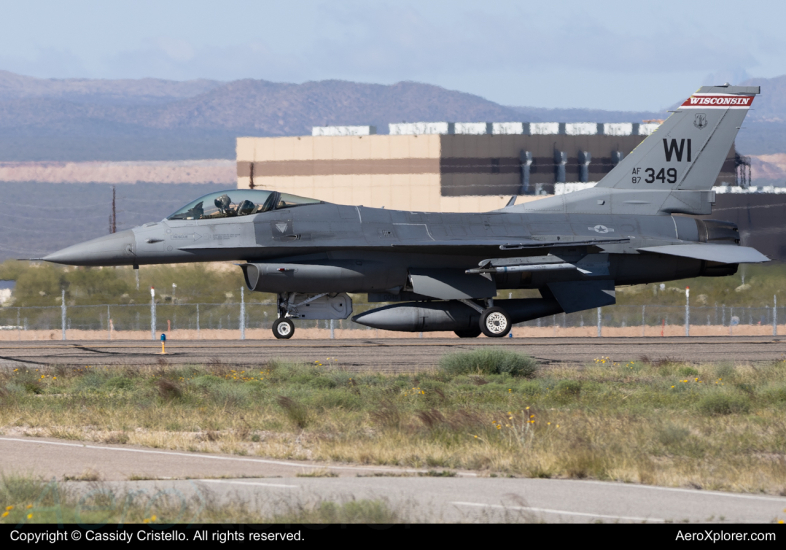 Photo of 87-0349 - USAF - United States Air Force General Dynamics F-16 Fighting Falcon at TUS on AeroXplorer Aviation Database