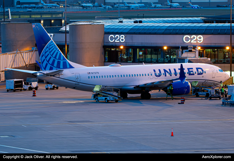 Photo of N17279 - United Airlines Boeing 737 MAX 8 at CLE on AeroXplorer Aviation Database