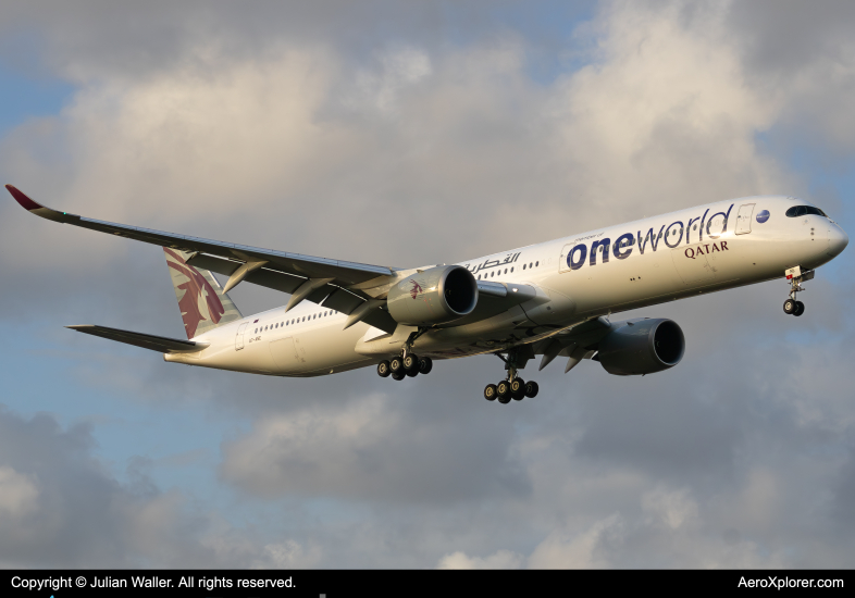 Photo of A7-ANE - Qatar Airways Airbus A350-1000 at MIA on AeroXplorer Aviation Database