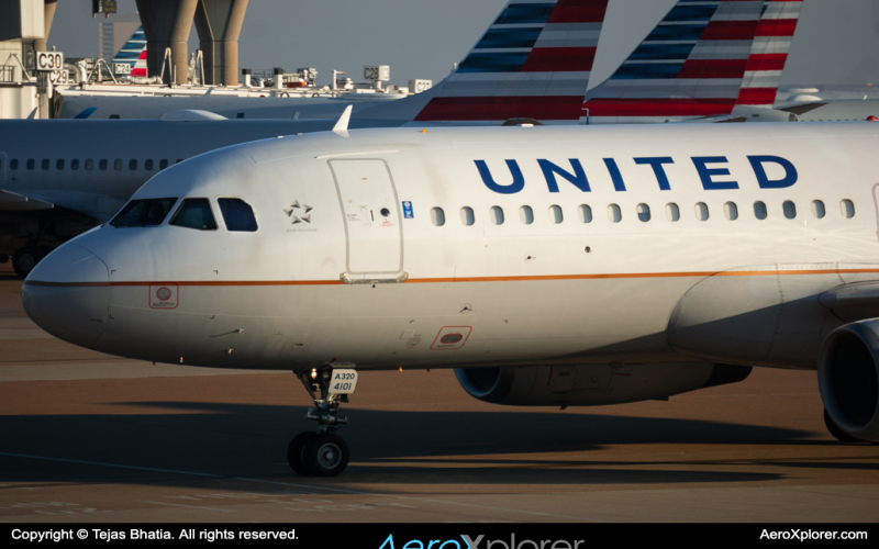 Photo of N401UA - United Airlines Airbus A320 at DFW on AeroXplorer Aviation Database