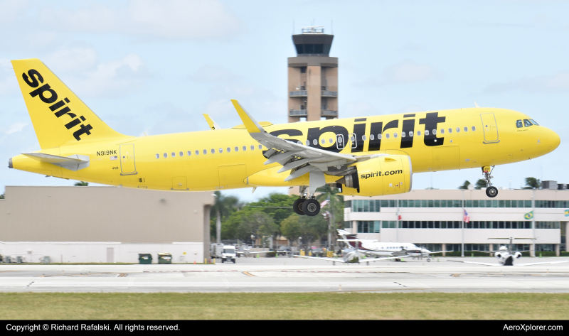 Photo of N919NK - Spirit Airlines Airbus A320NEO at FLL on AeroXplorer Aviation Database