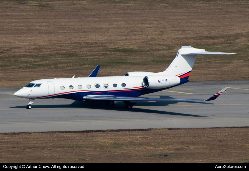 Photo of N111UB - PRIVATE Gulfstream G650 at HKG on AeroXplorer Aviation Database