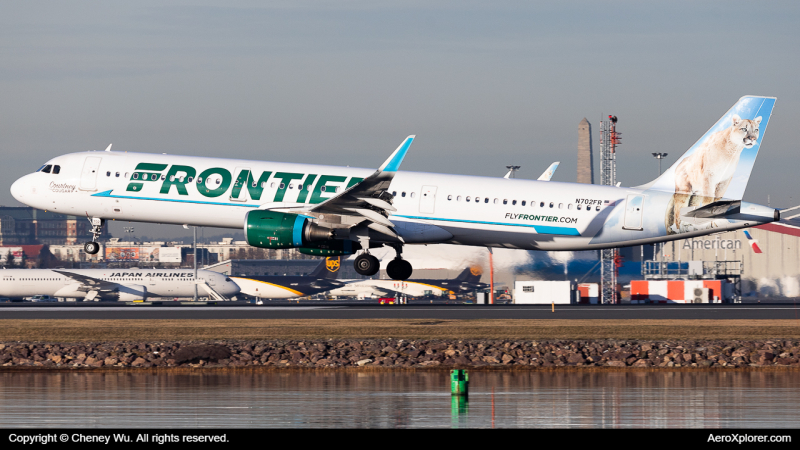 Photo of N702FR - Frontier Airlines Airbus A321-200 at BOS on AeroXplorer Aviation Database