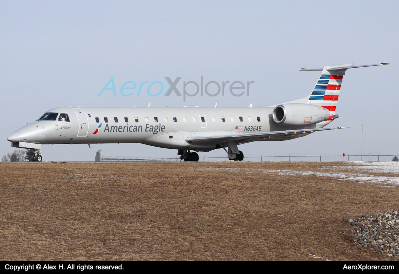 Photo of N636AE - American Eagle Embraer ERJ145 at MHT on AeroXplorer Aviation Database
