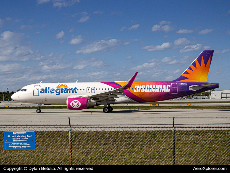 Photo of N198NV - Allegiant Air Airbus A320 at FLL on AeroXplorer Aviation Database