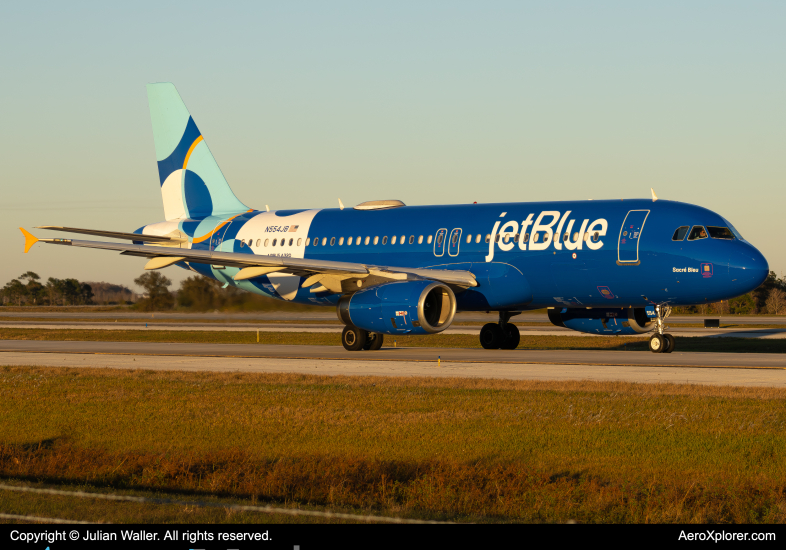 Photo of N554JB - JetBlue Airways Airbus A320 at MCO on AeroXplorer Aviation Database