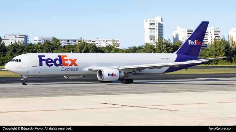 Photo of N123FE - FedEx Boeing 767-300F at SJU on AeroXplorer Aviation Database