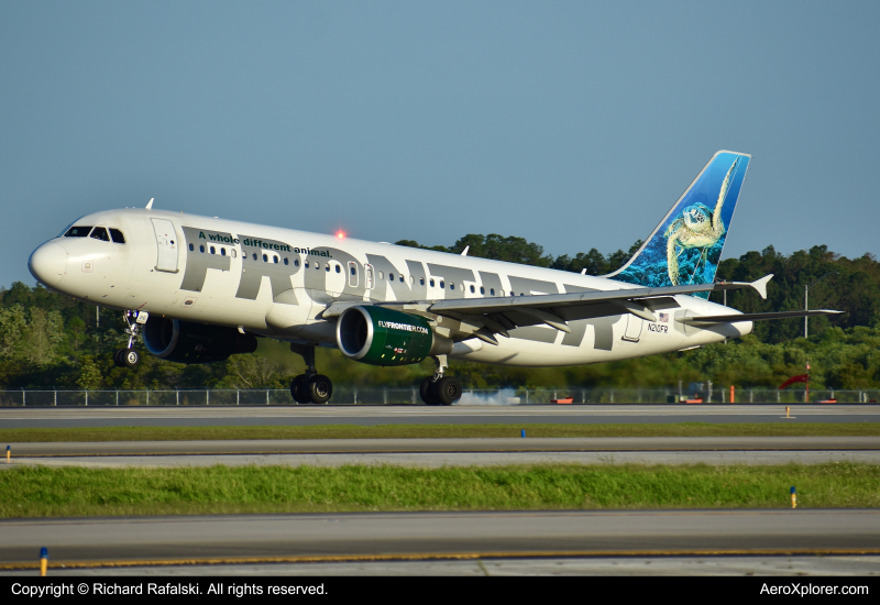 Photo of N210FR - Frontier Airlines Airbus A320 at MCO on AeroXplorer Aviation Database
