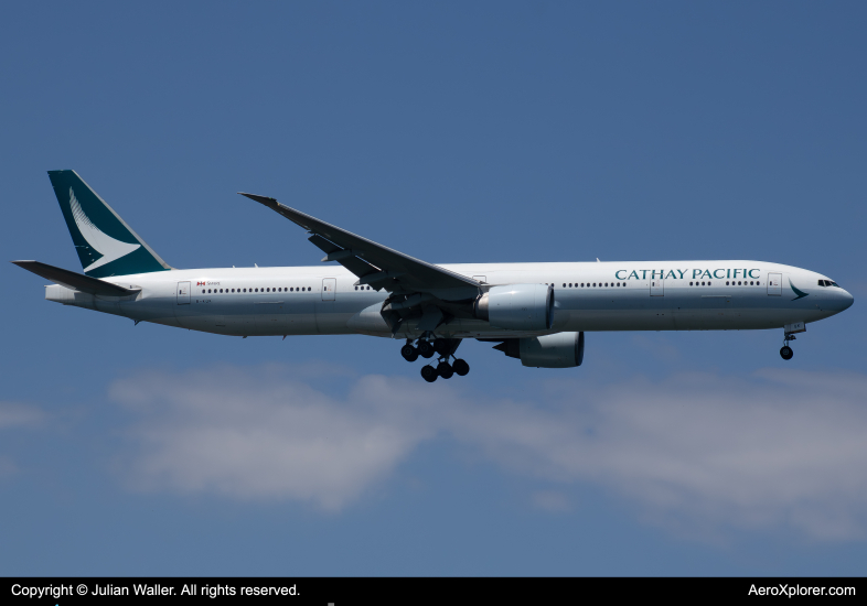 Photo of B-KQK - Cathay Pacific Boeing 777-300ER at JFK on AeroXplorer Aviation Database