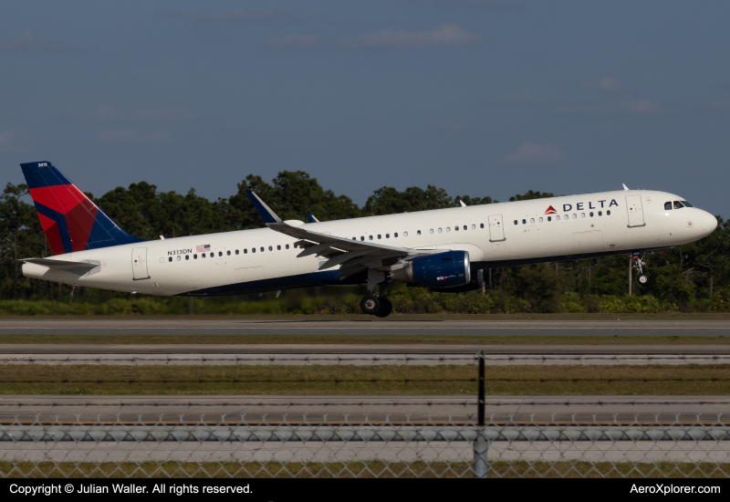 Photo of N313DN - Delta Airlines Airbus A321-200 at MCO on AeroXplorer Aviation Database