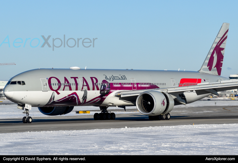 Photo of A7-BEL - Qatar Airways Boeing 777-300ER at ORD on AeroXplorer Aviation Database